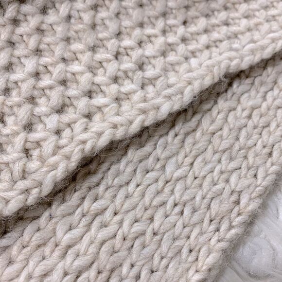 Alpaca Blend INFINITY Knit Scarf light beige neutral UNISEX chunky - Picture 3 of 6